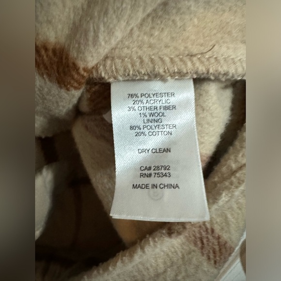 Joie Tan Plaid Cropped Fleece Jacket - Picture 9 of 9